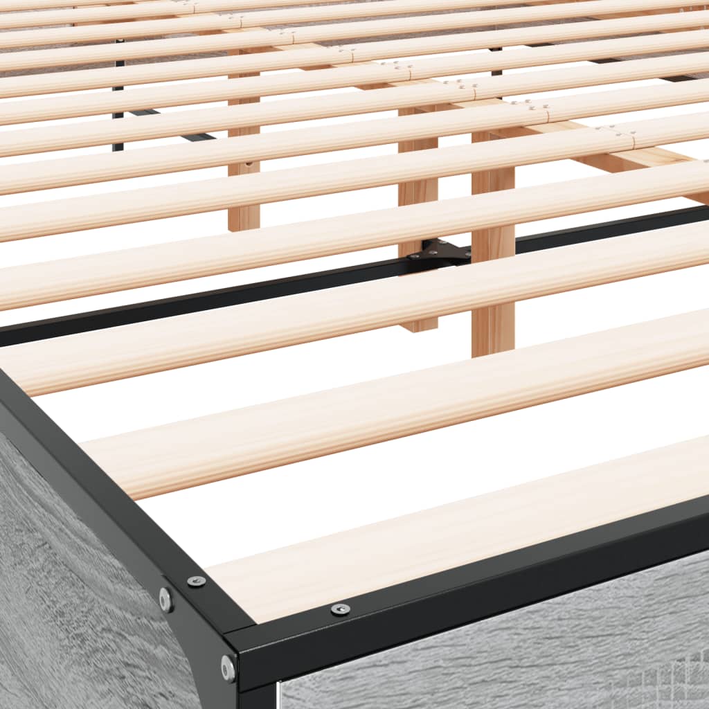 Sengeramme sonoma eik 160x200 cm konstruert tre og metall