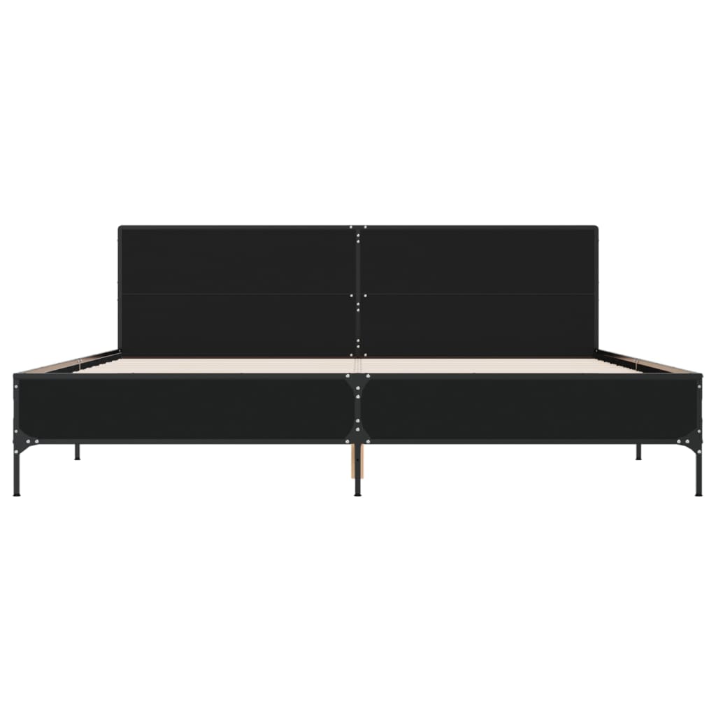 Sengeramme svart 180x200 cm konstruert tre og metall
