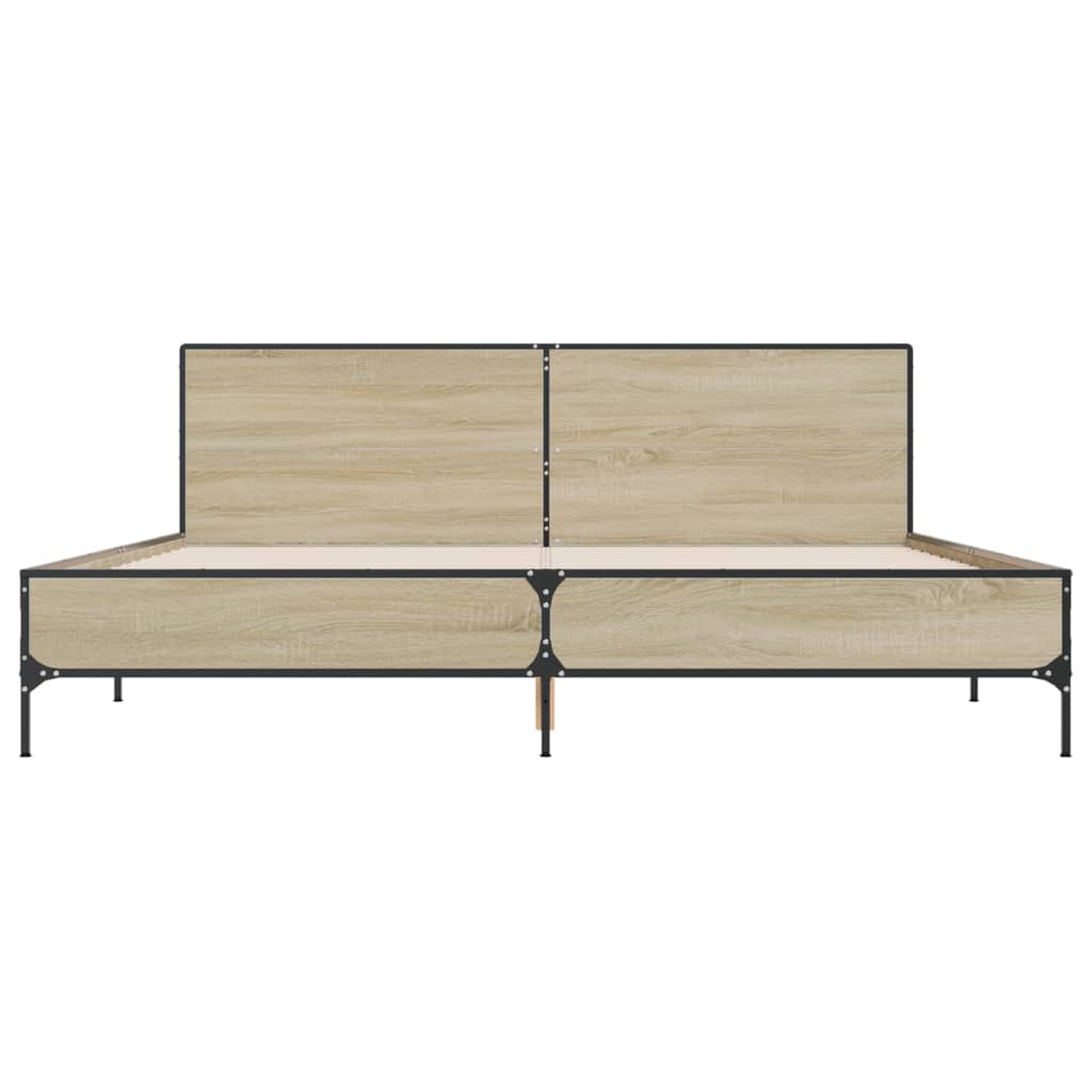 Sengeramme sonoma eik 180x200 cm konstruert tre og metall