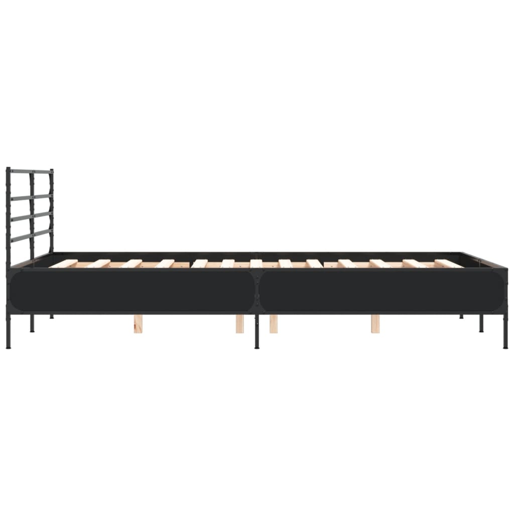 Sengeramme svart 120x200 cm konstruert tre og metall