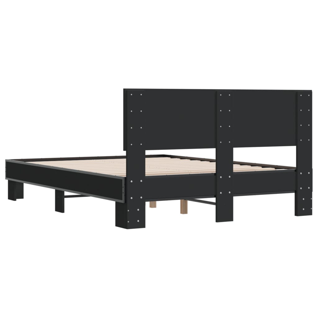 Sengeramme svart 120x200 cm konstruert tre og metall