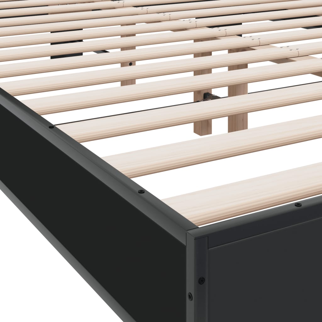 Sengeramme svart 120x200 cm konstruert tre og metall