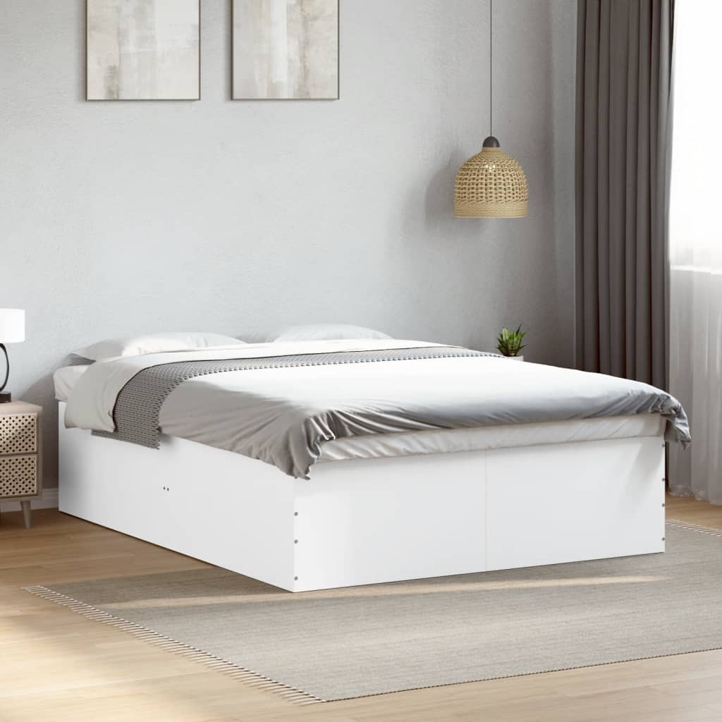 Sengeramme hvit 150x200 cm konstruert tre