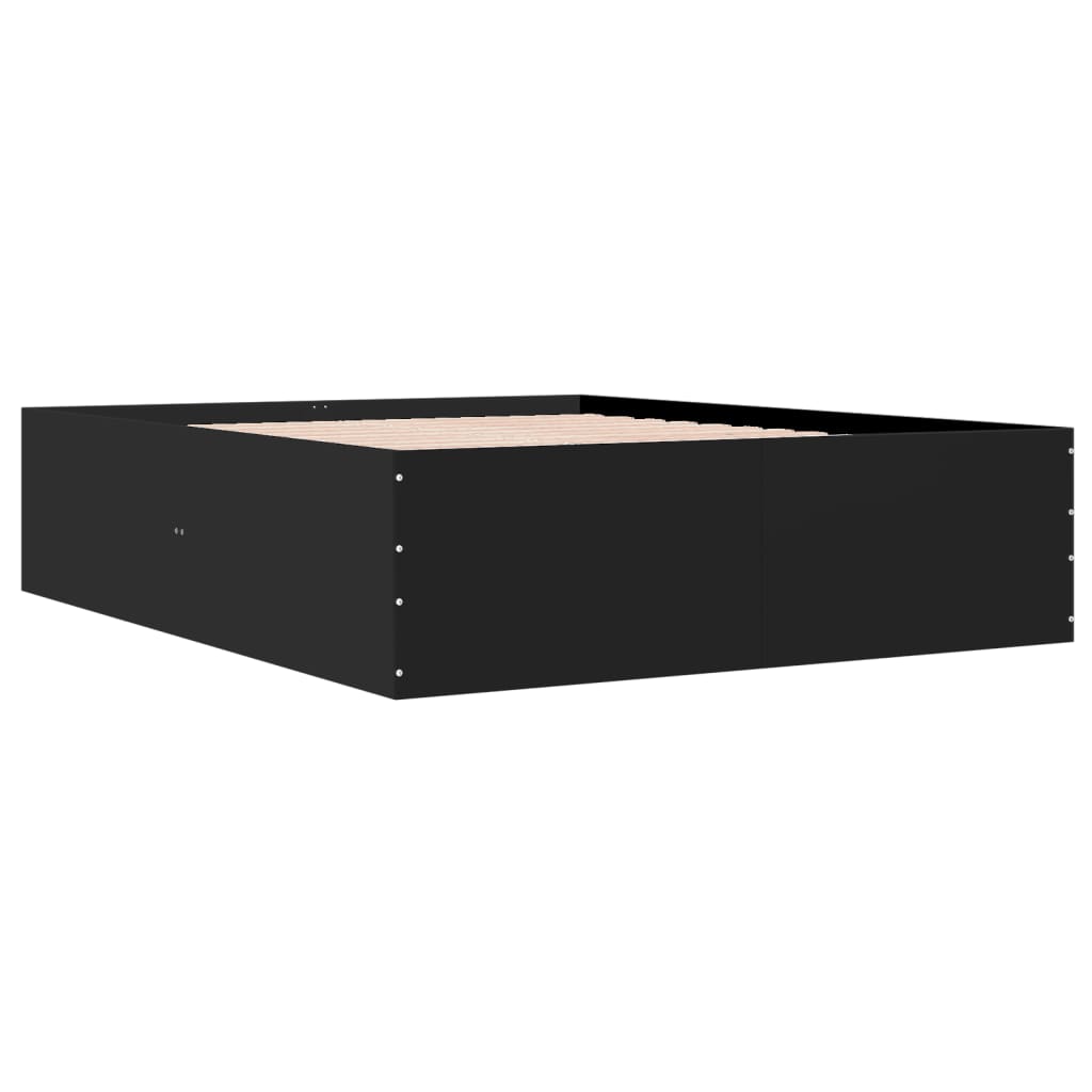 Sengeramme svart 150x200 cm konstruert tre