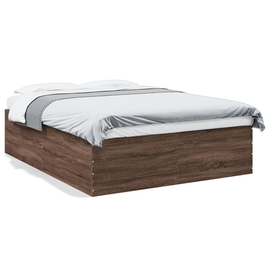 Sengeramme brun eik 150x200 cm konstruert tre