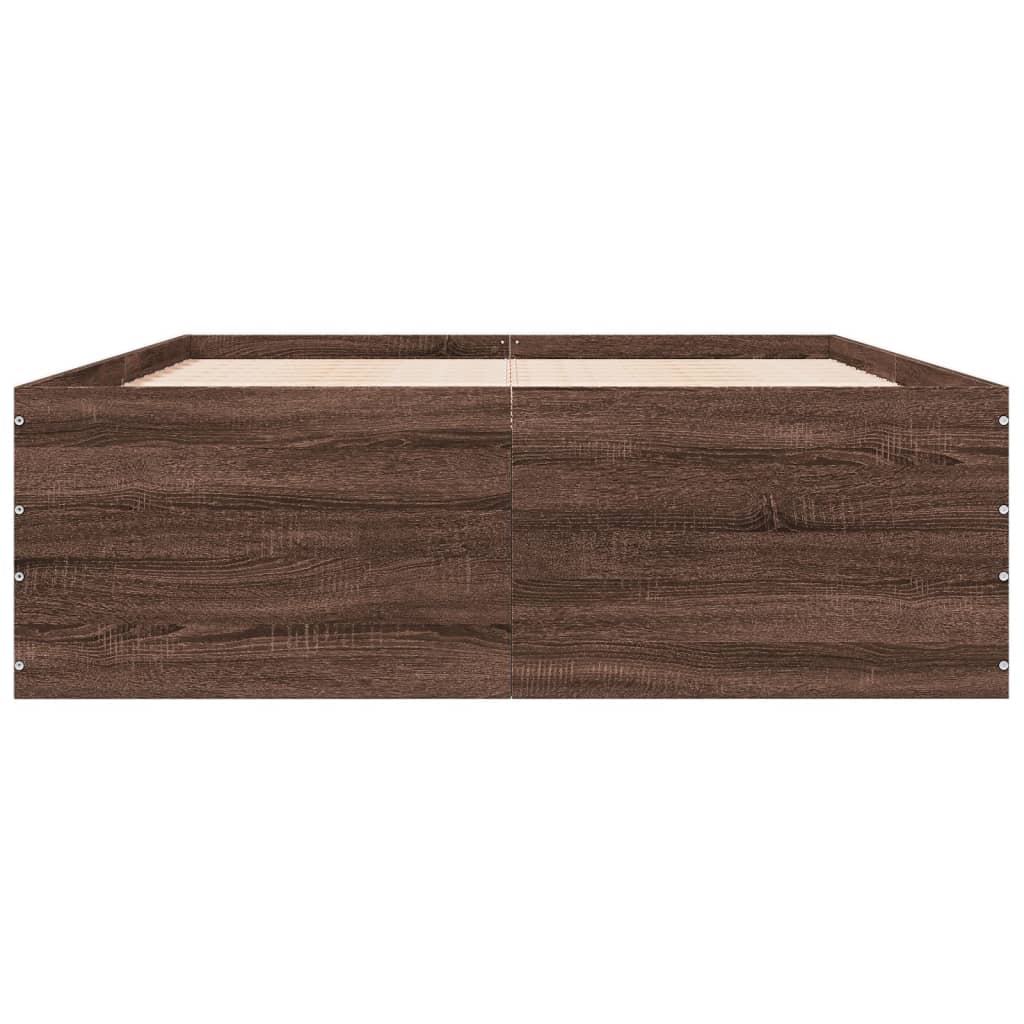 Sengeramme brun eik 120x200 cm konstruert tre