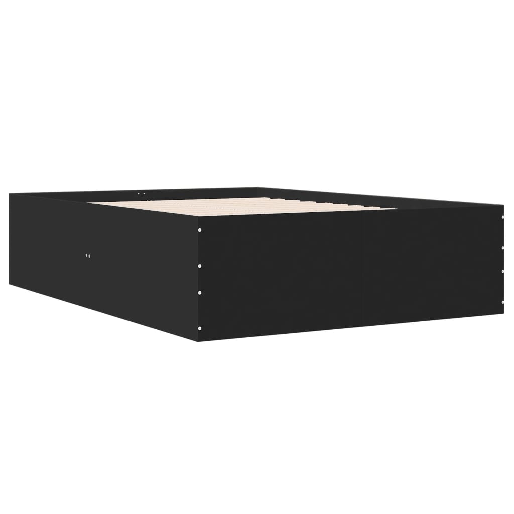 Sengeramme svart 140x190 cm konstruert tre