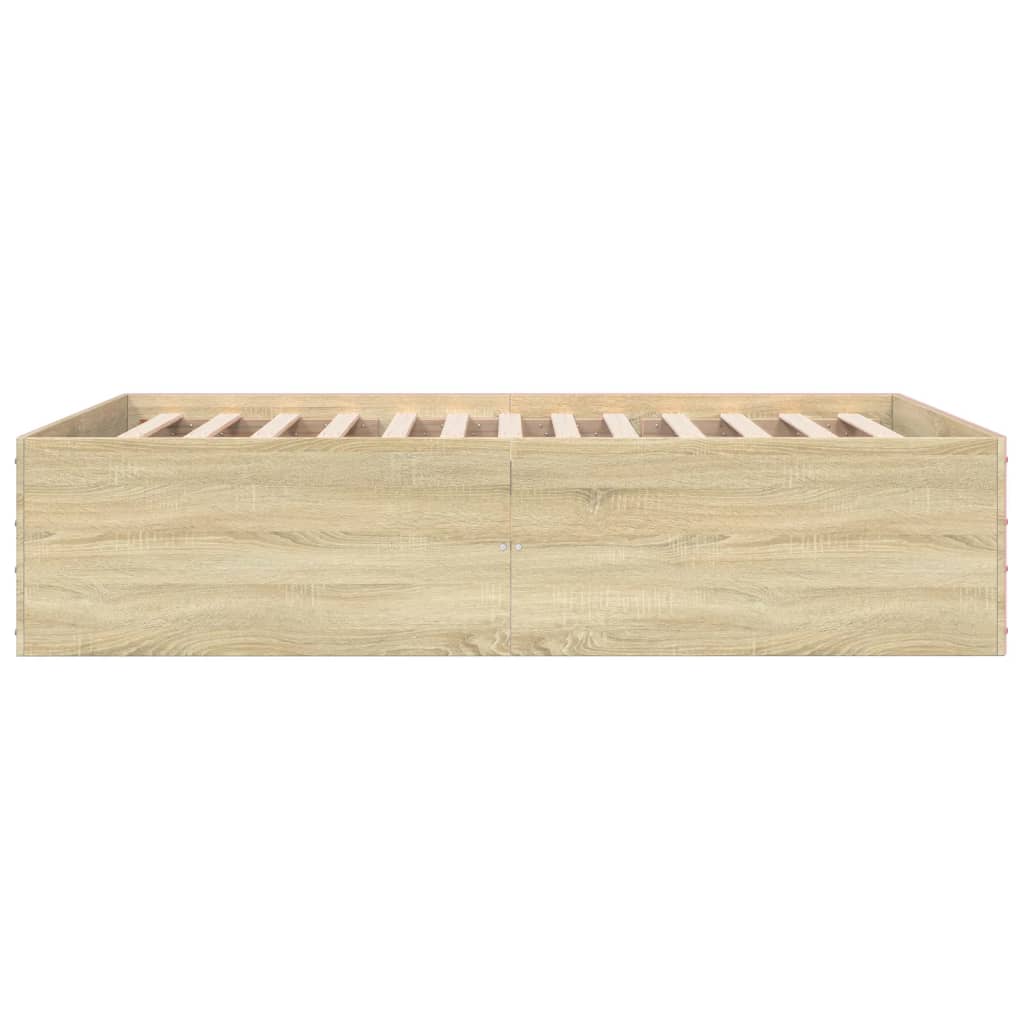 Sengeramme sonoma eik 135x190 cm konstruert tre