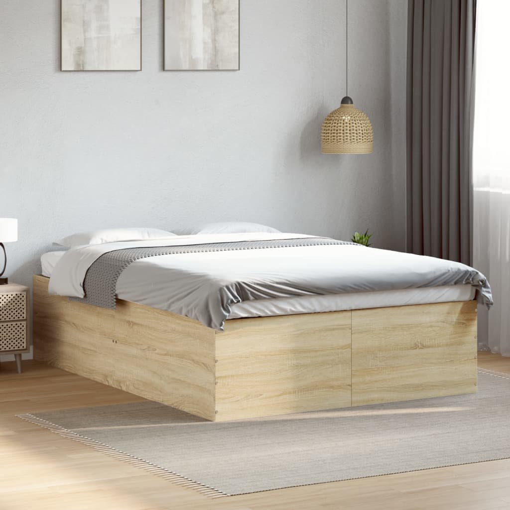 Sengeramme sonoma eik 135x190 cm konstruert tre