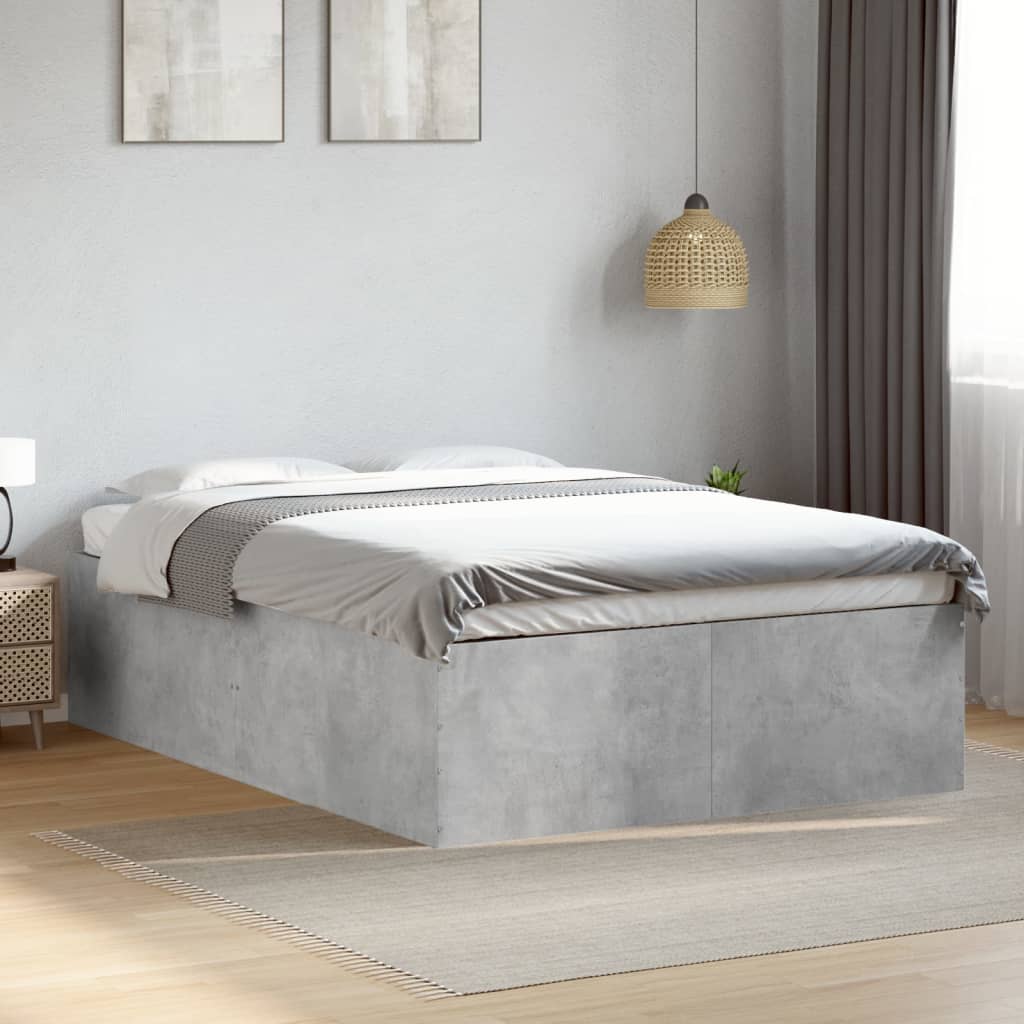 Sengeramme betonggrå 135x190 cm konstruert tre
