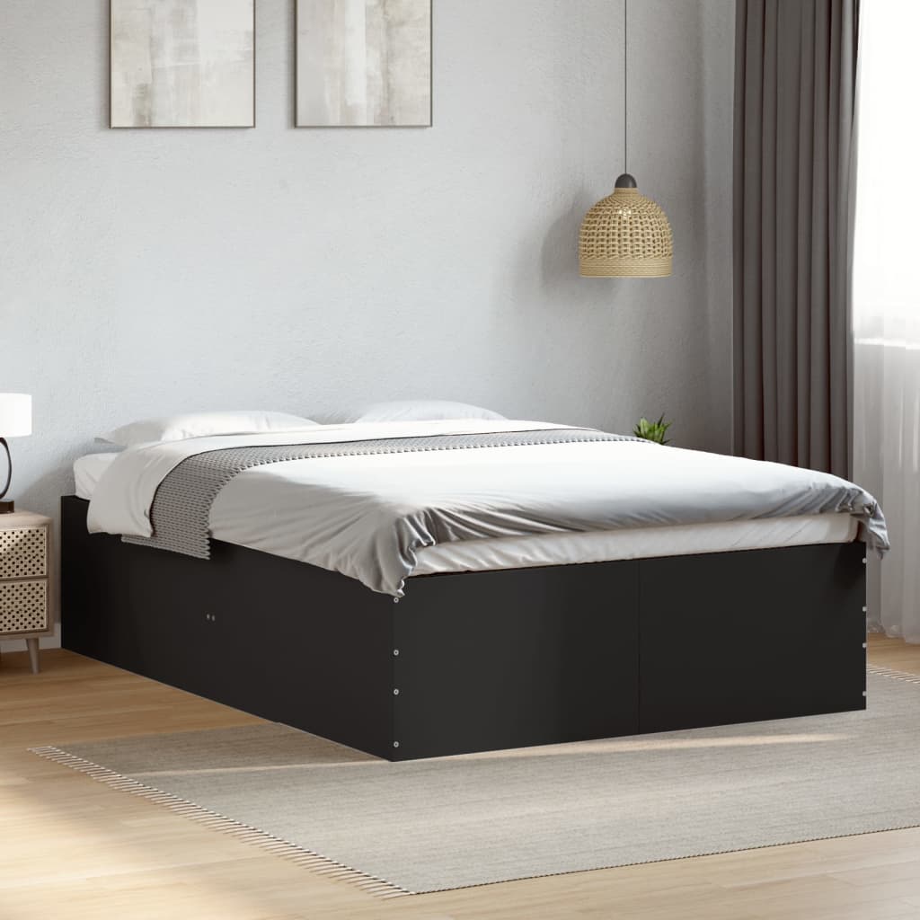 Sengeramme svart 120x190 cm konstruert tre