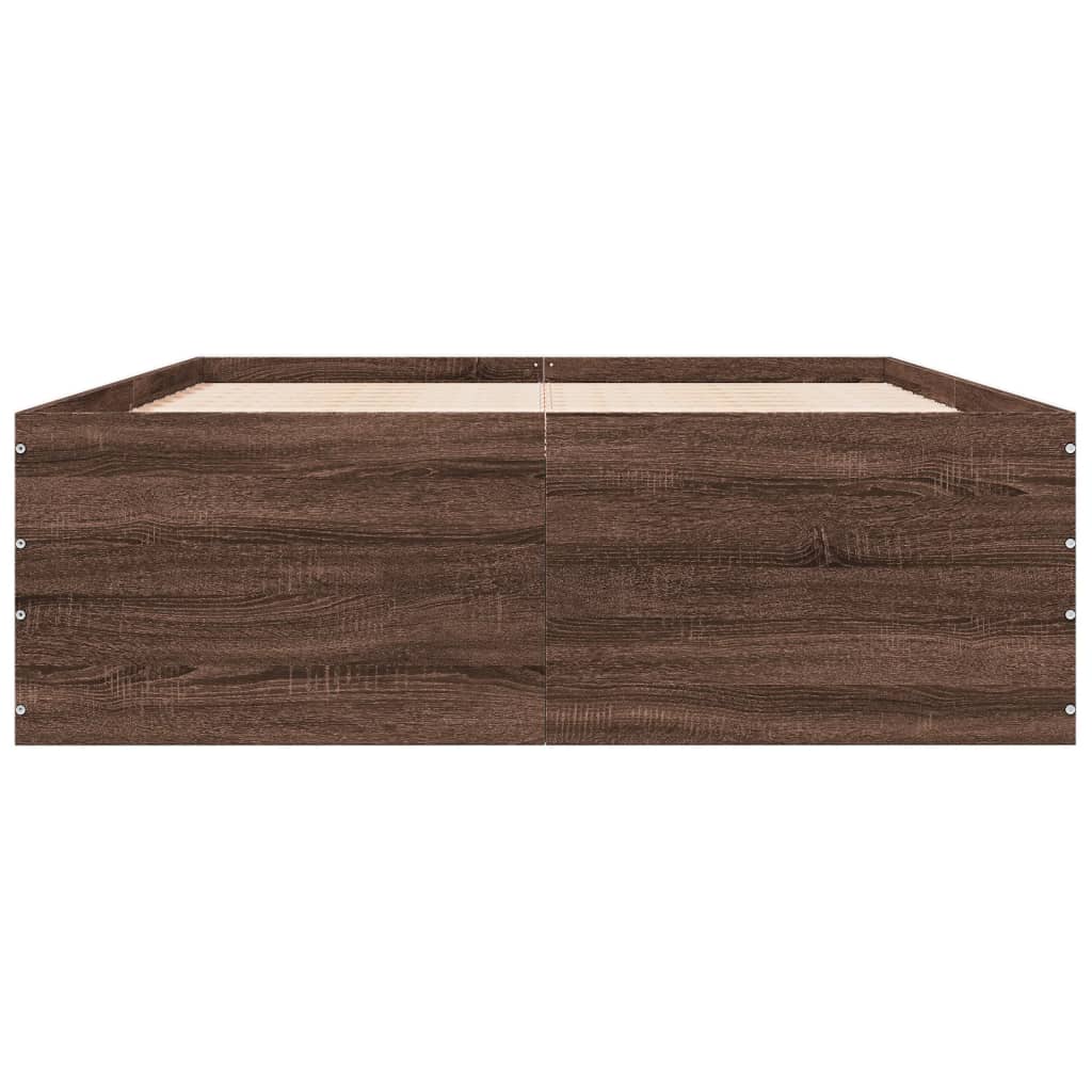 Sengeramme brun eik 120x190 cm konstruert tre