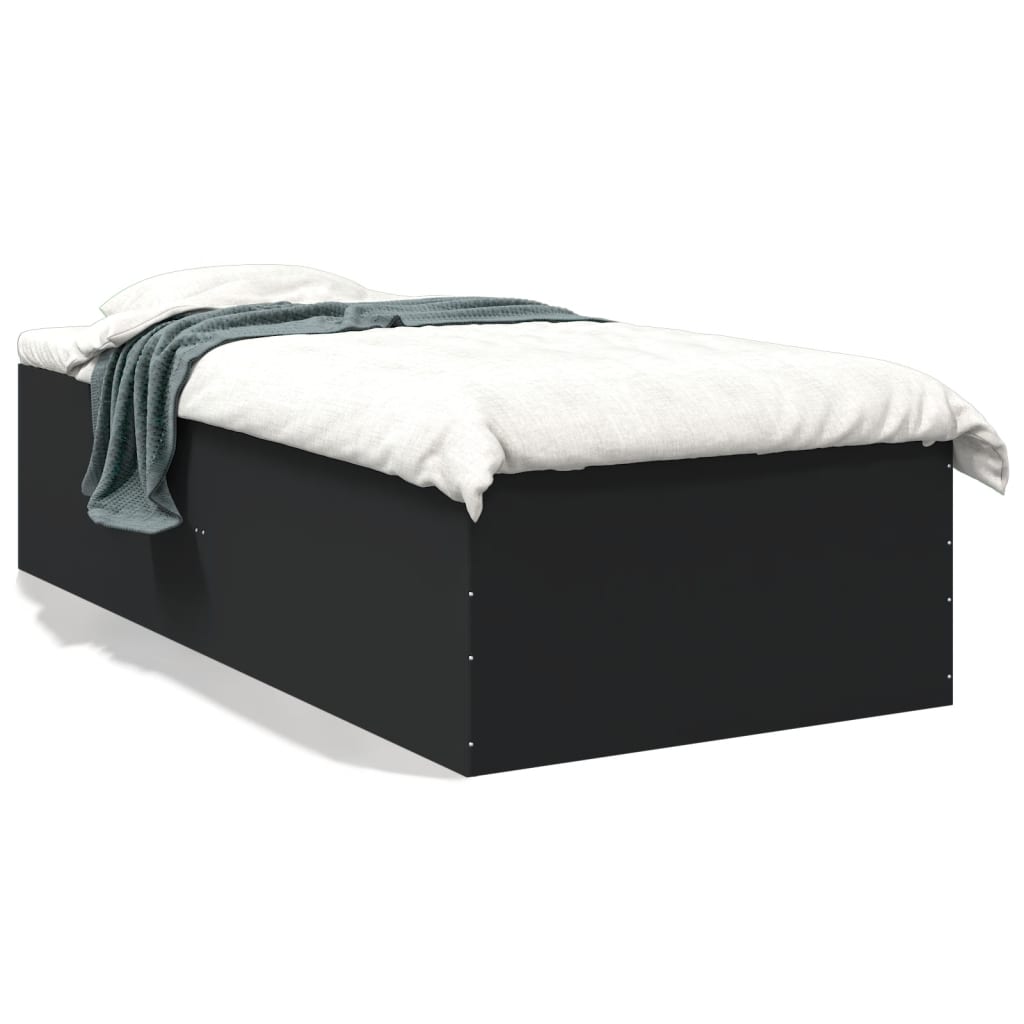 Sengeramme svart 90x190 cm konstruert tre