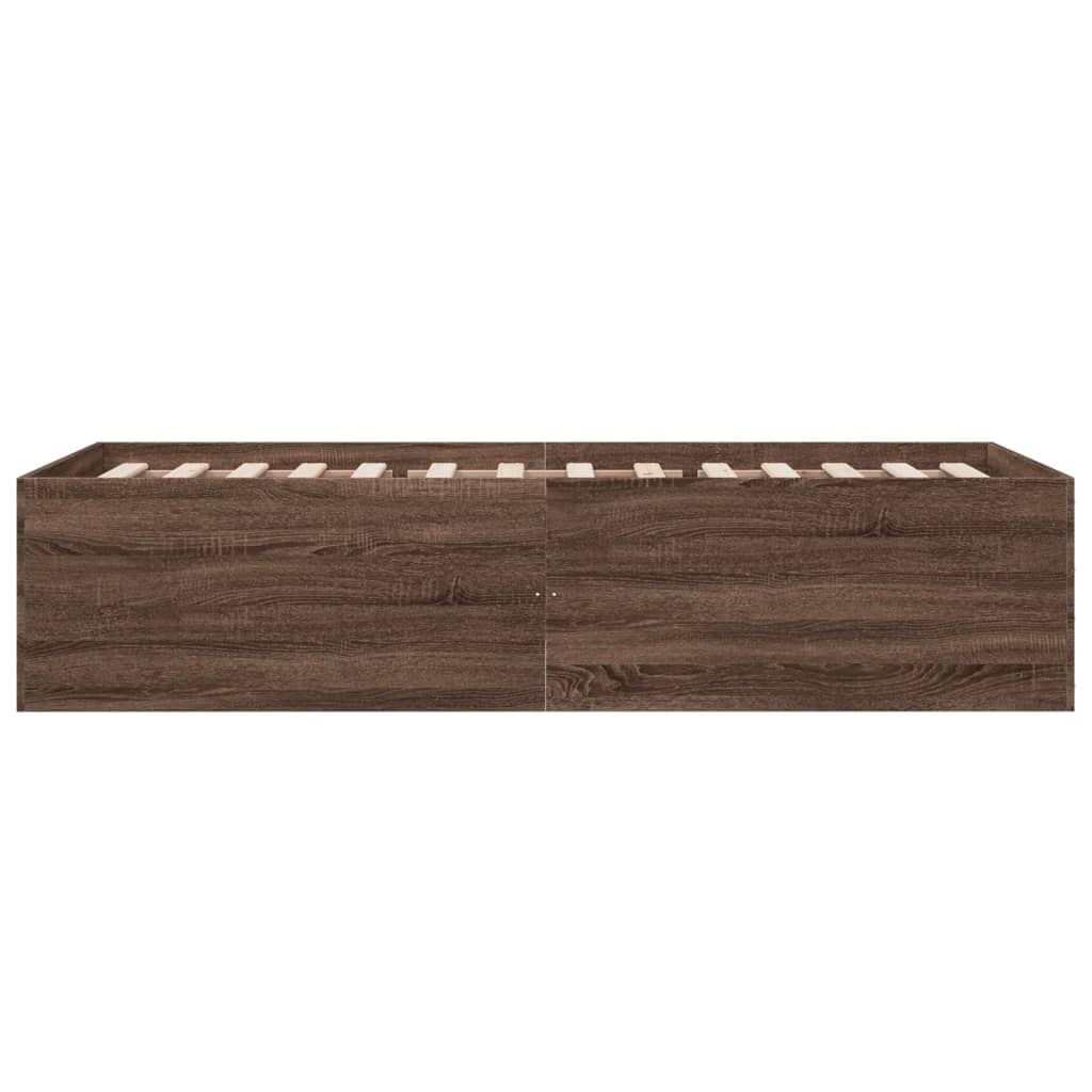 Sengeramme brun eik 90x190 cm konstruert tre