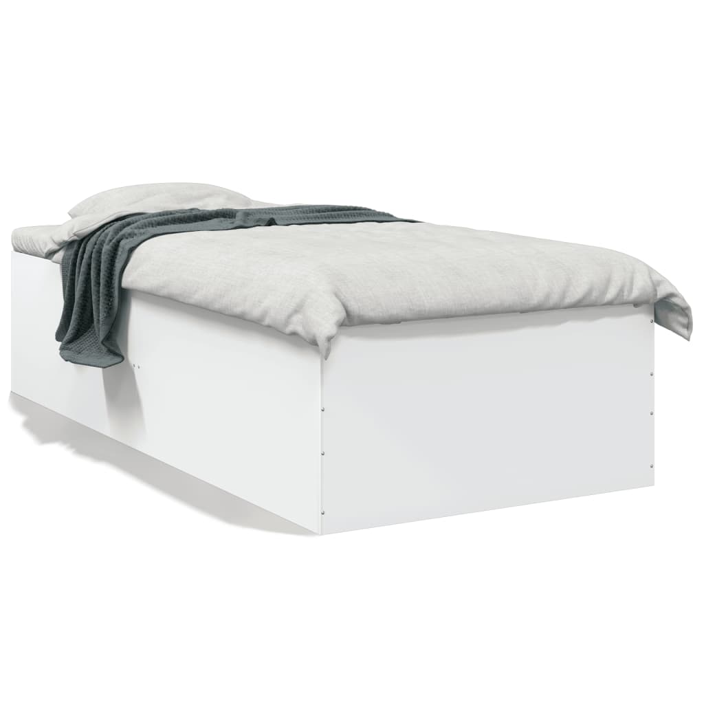 Sengeramme hvit 75x190 cm konstruert tre