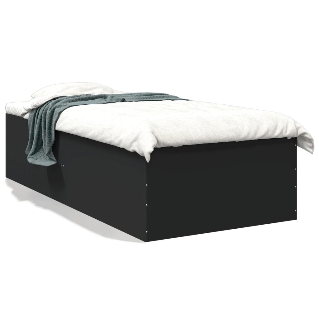 Sengeramme svart 75x190 cm konstruert tre