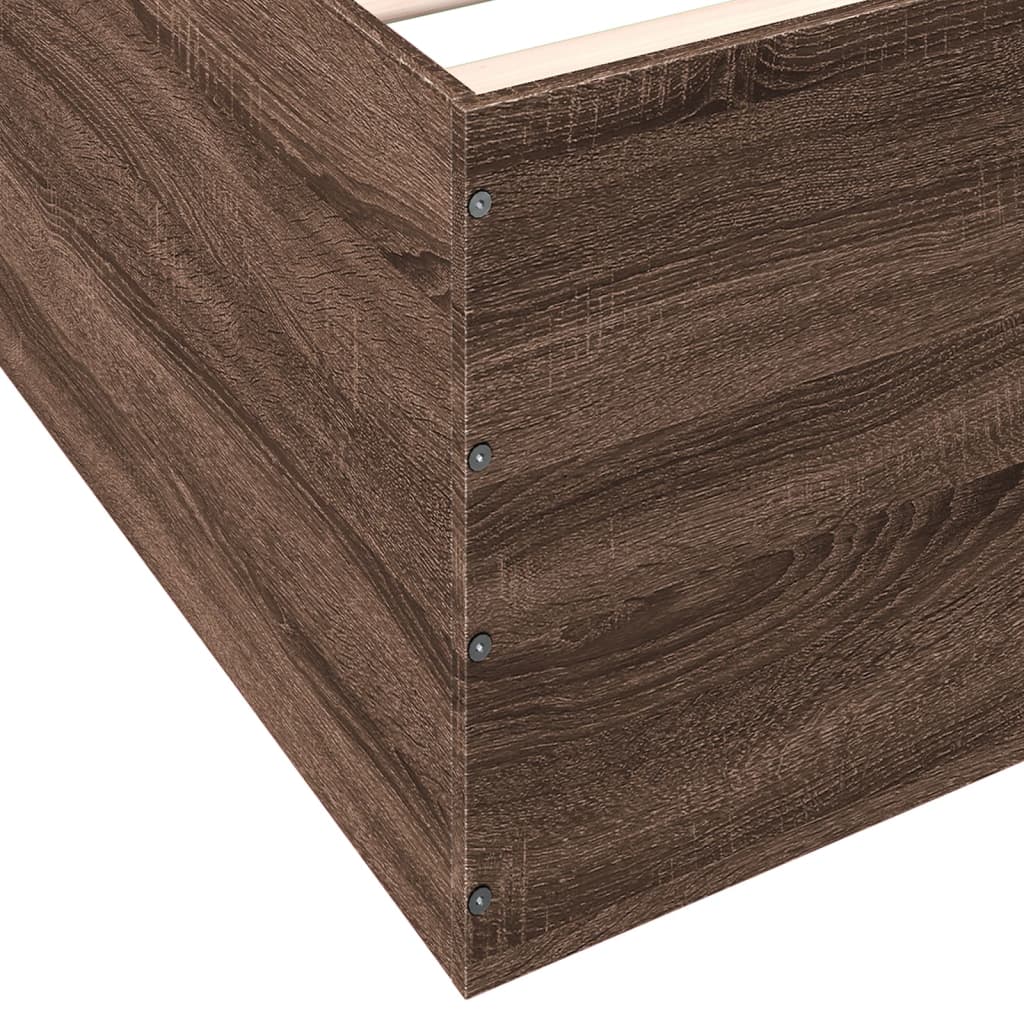 Sengeramme brun eik 75x190 cm konstruert tre