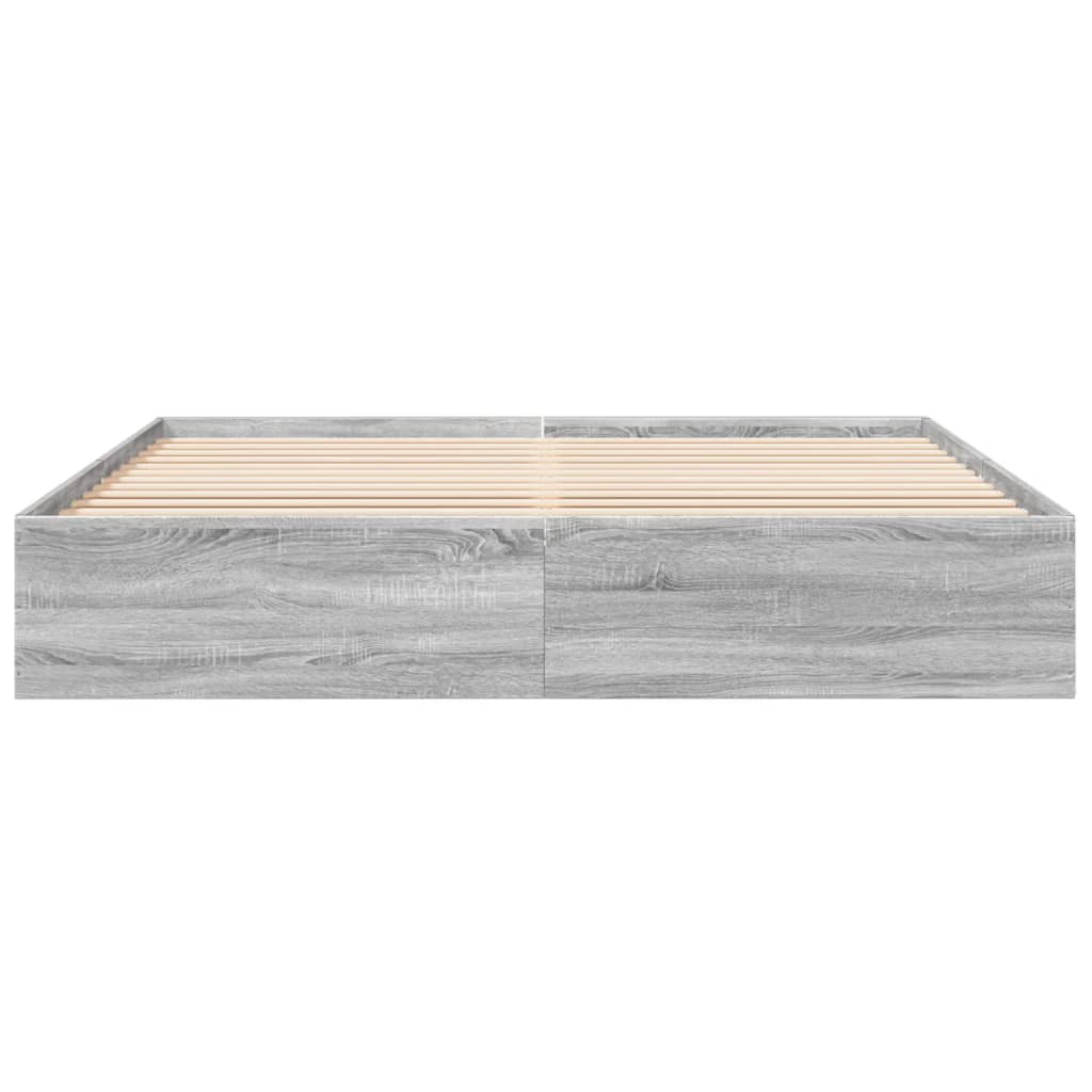 Sengeramme grå sonoma 200x200 cm konstruert tre