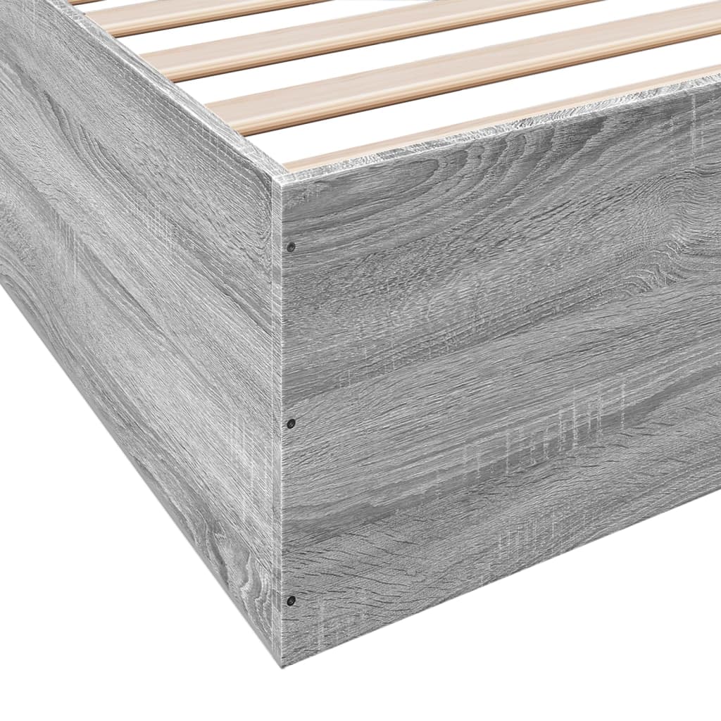 Sengeramme grå sonoma 200x200 cm konstruert tre