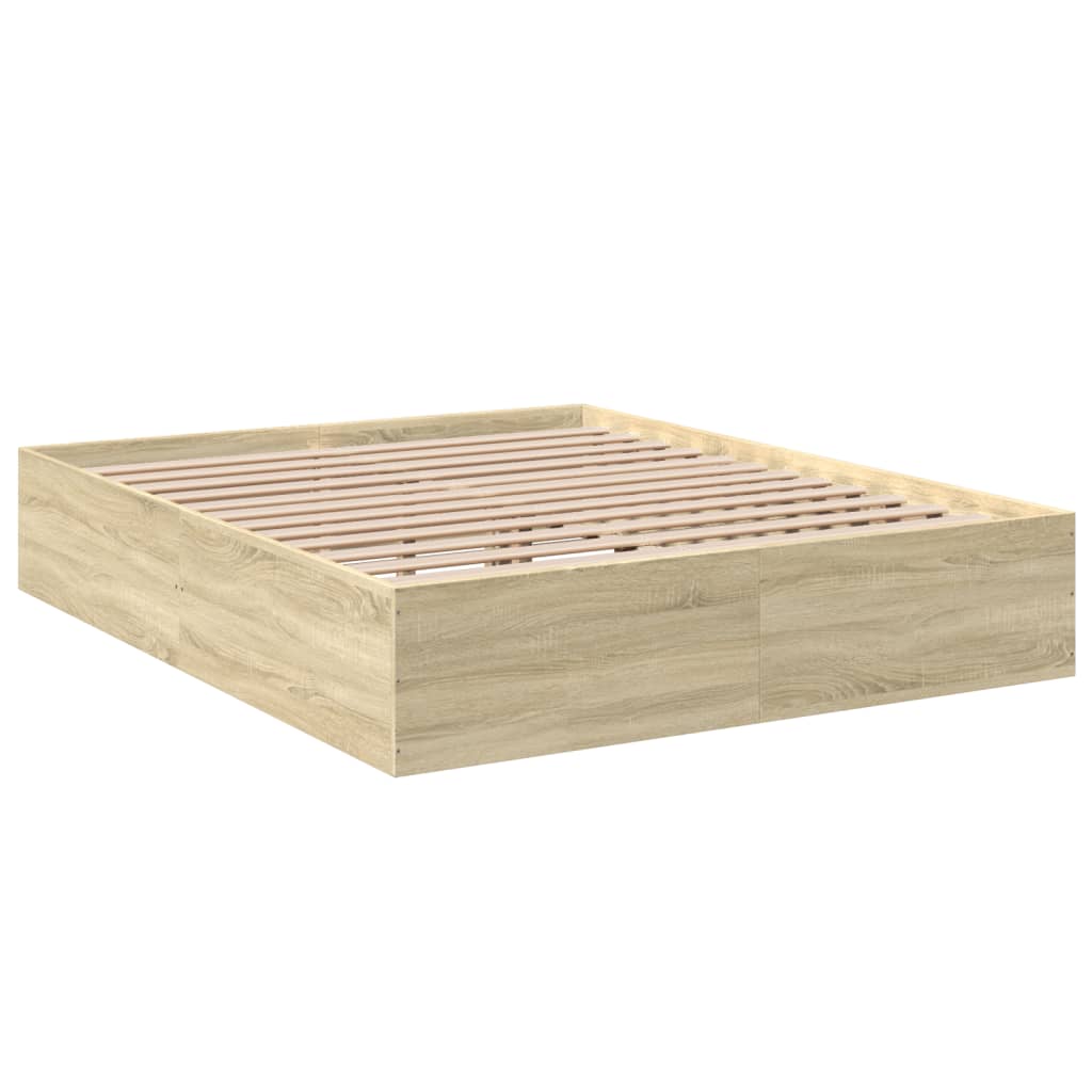 Sengeramme sonoma eik 150x200 cm konstruert tre