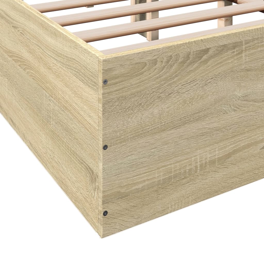 Sengeramme sonoma eik 150x200 cm konstruert tre