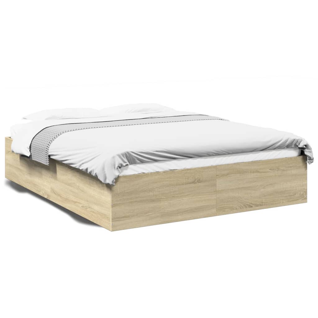 Sengeramme sonoma eik 150x200 cm konstruert tre