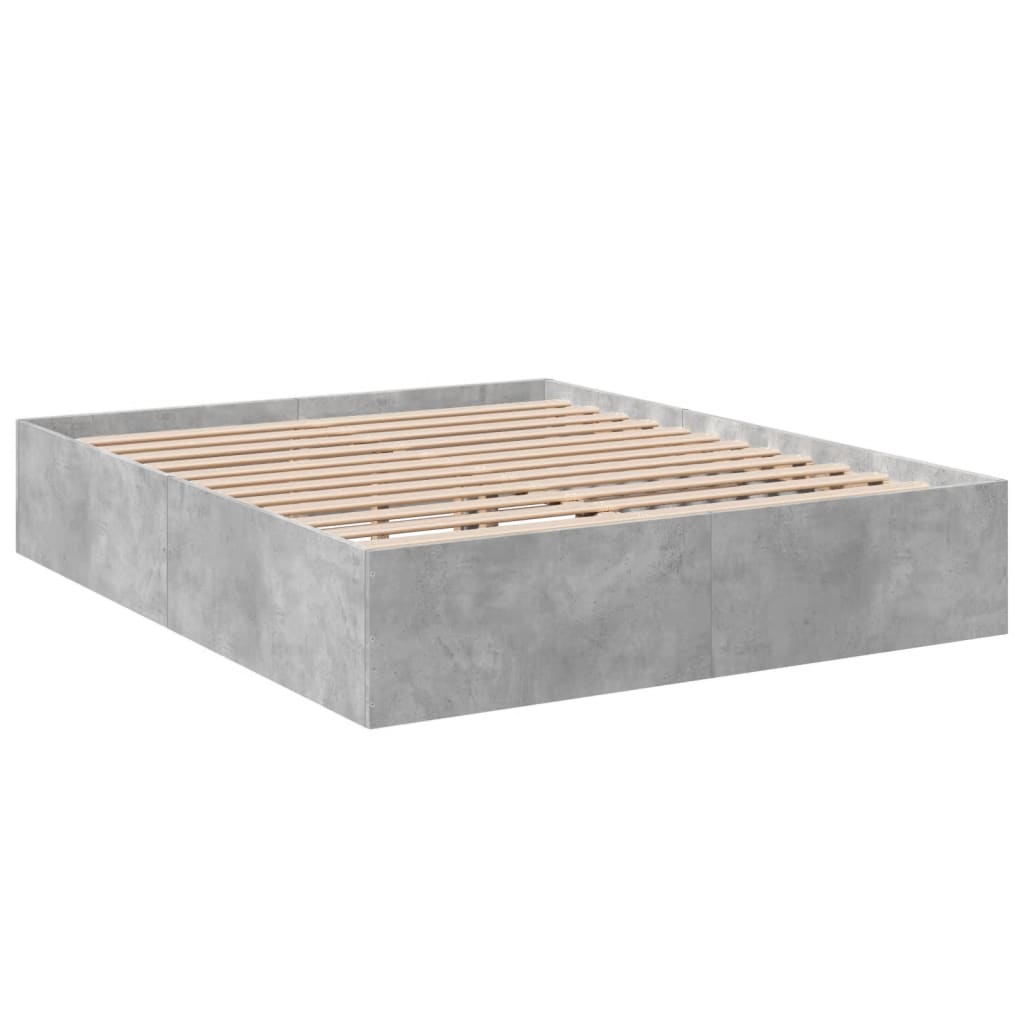 Sengeramme betonggrå 150x200 cm konstruert tre