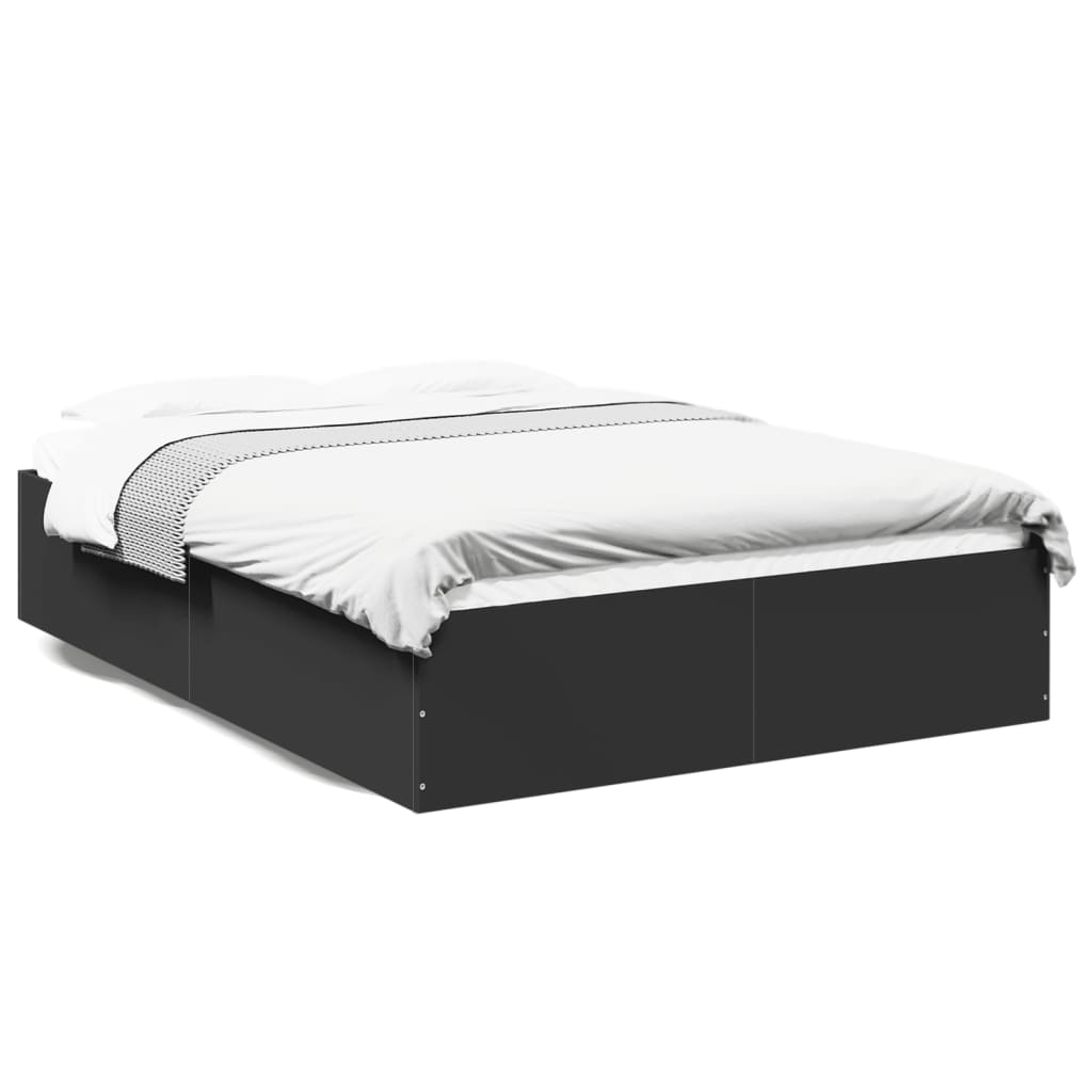 Sengeramme svart 135x190 cm konstruert tre