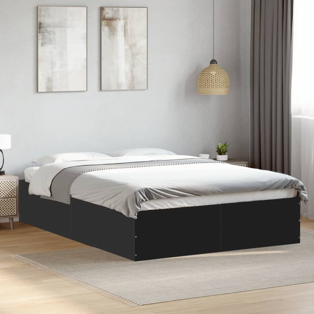 Sengeramme svart 120x190 cm konstruert tre