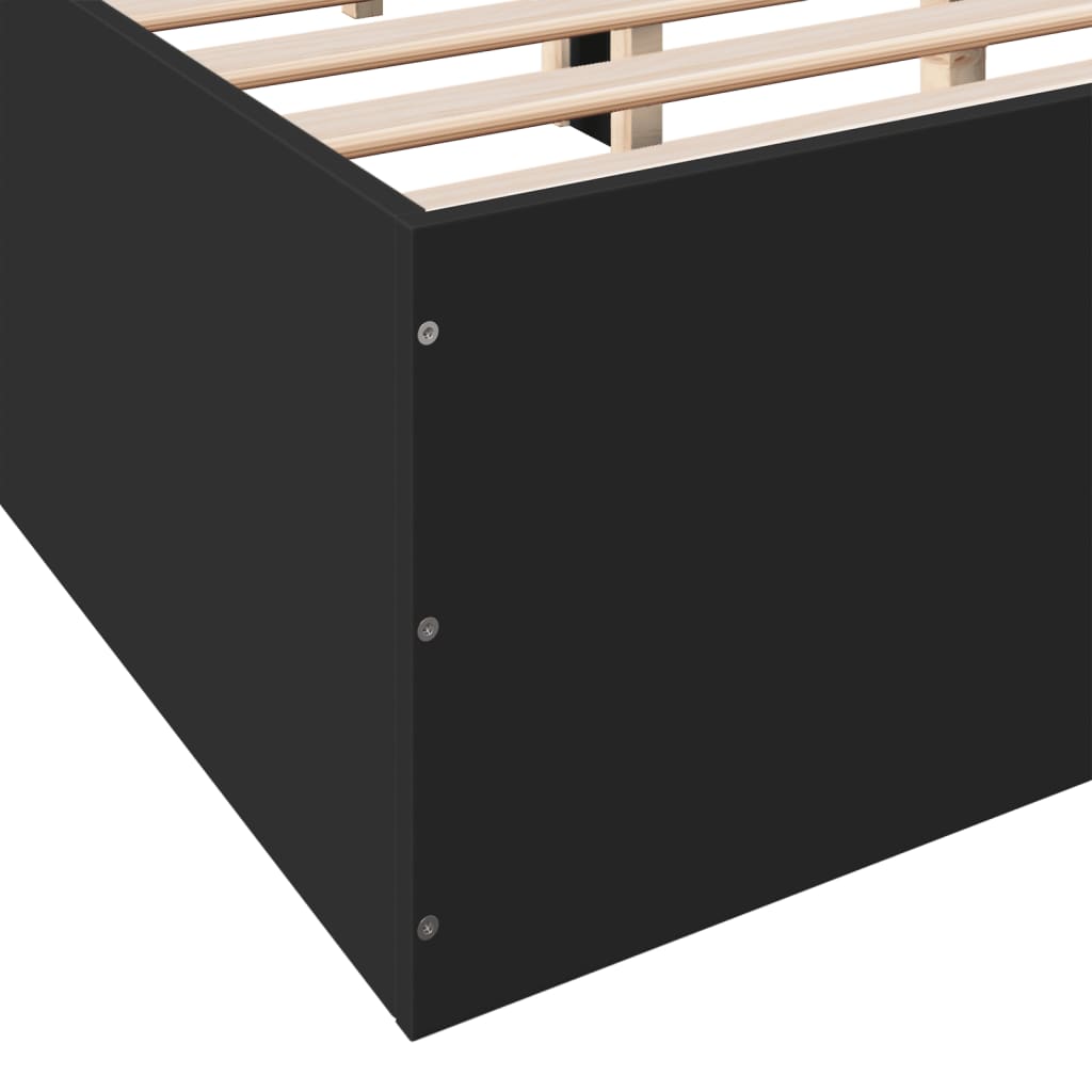 Sengeramme svart 120x190 cm konstruert tre