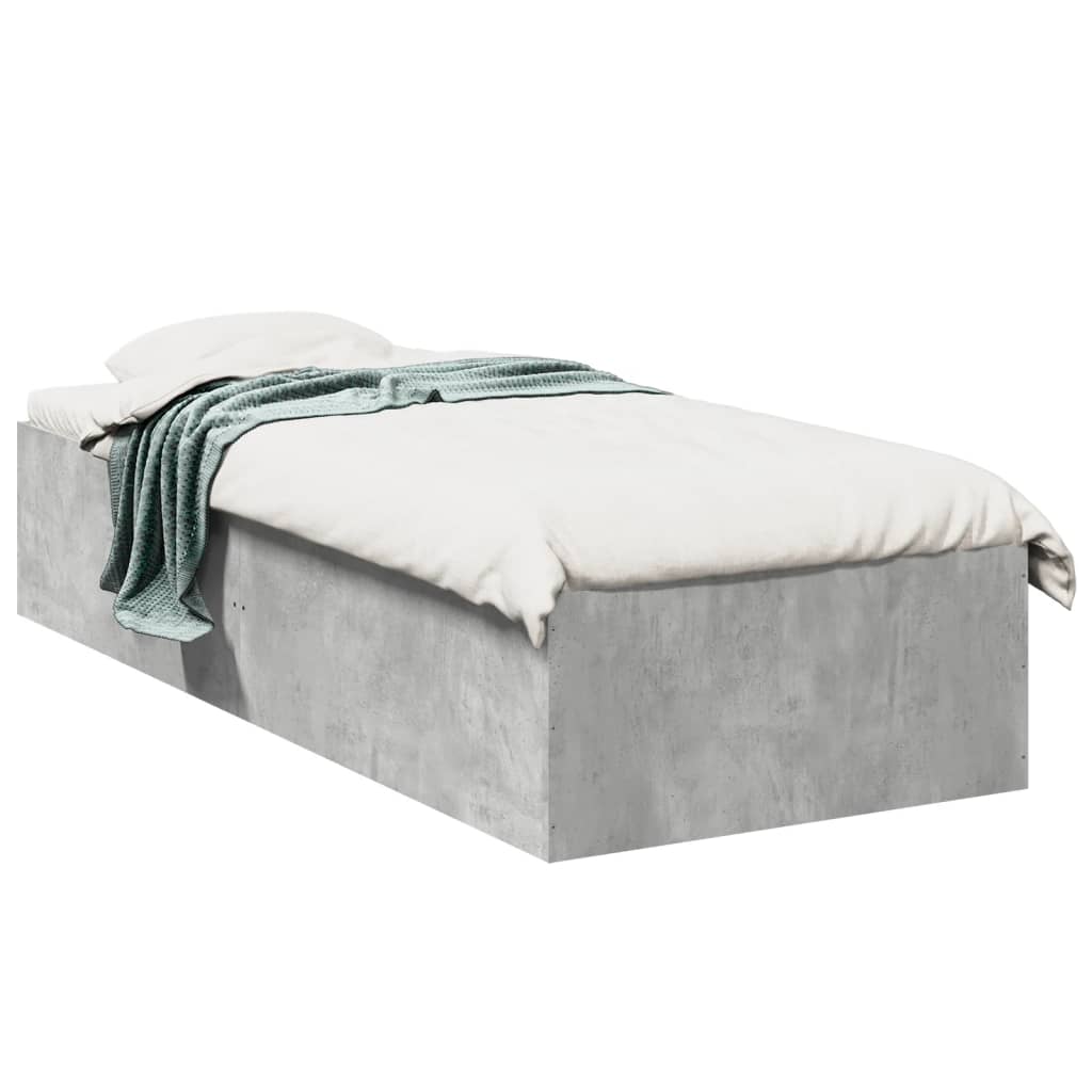 Sengeramme betonggrå 100x200 cm konstruert tre