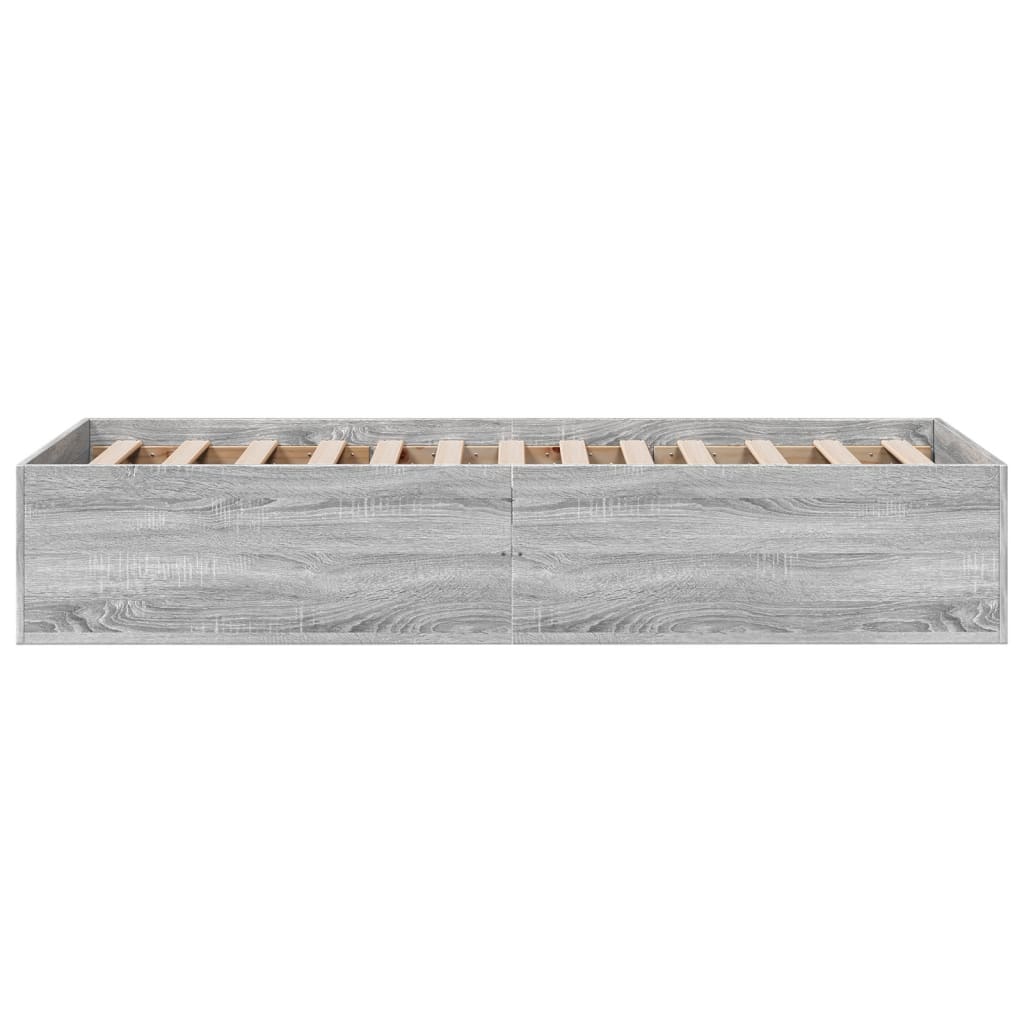 Sengeramme grå sonoma 100x200 cm konstruert tre