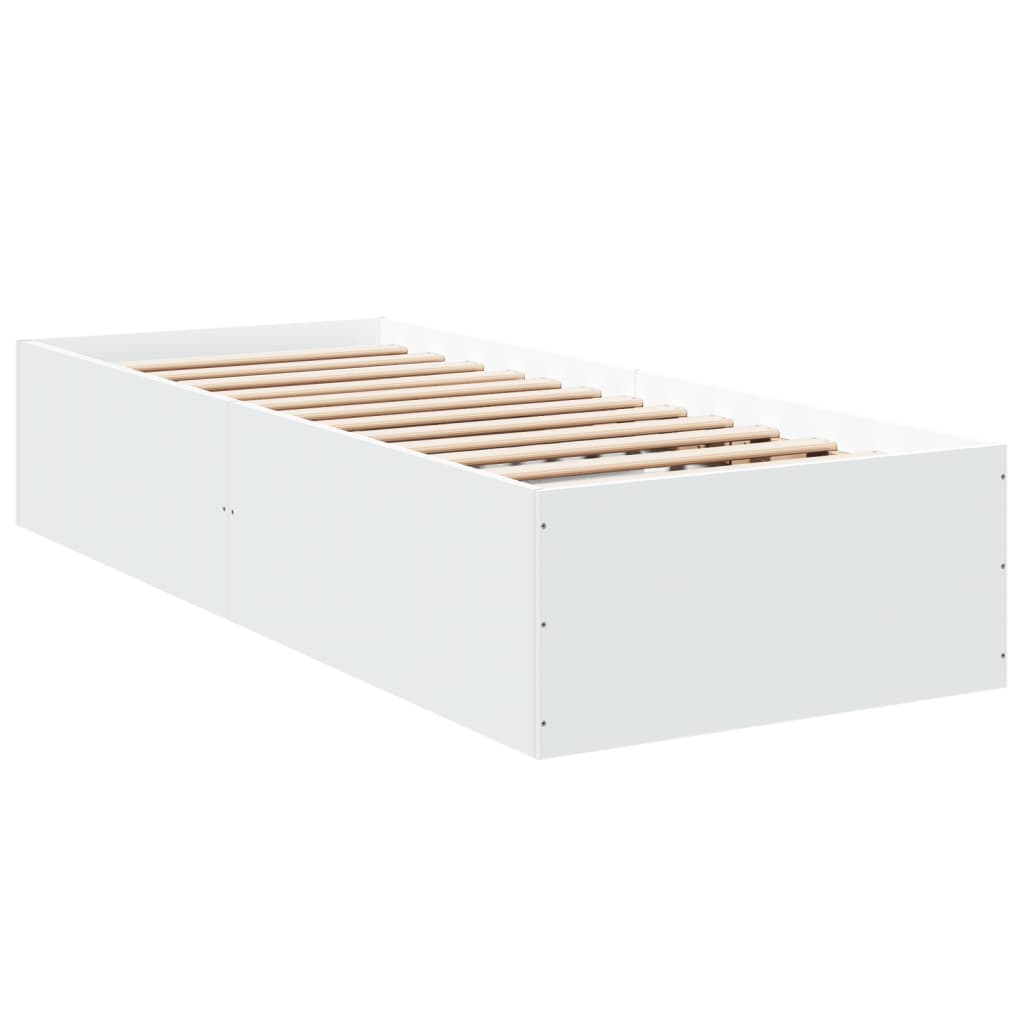 Sengeramme hvit 90x200 cm konstruert tre