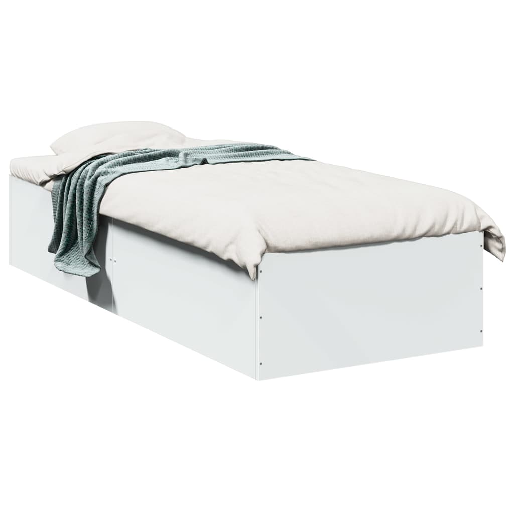 Sengeramme hvit 90x200 cm konstruert tre