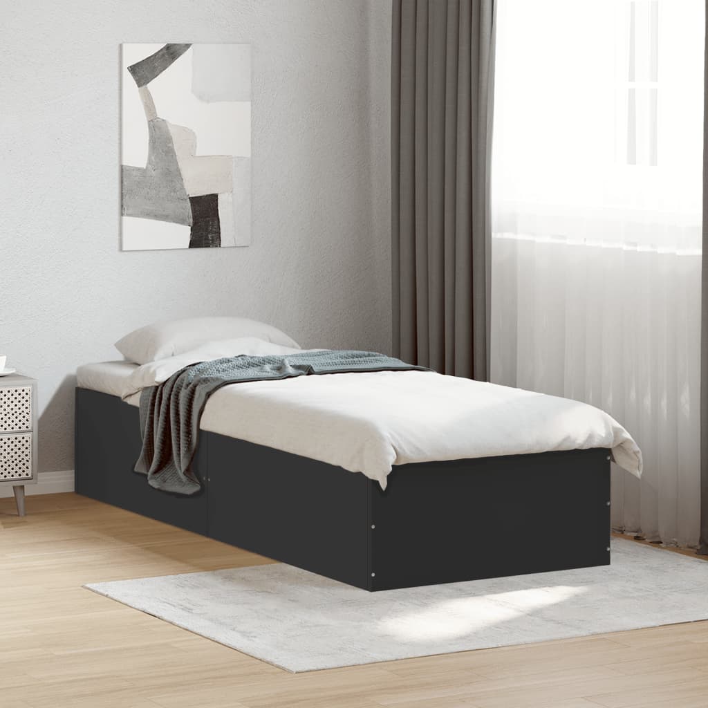 Sengeramme svart 90x190 cm konstruert tre