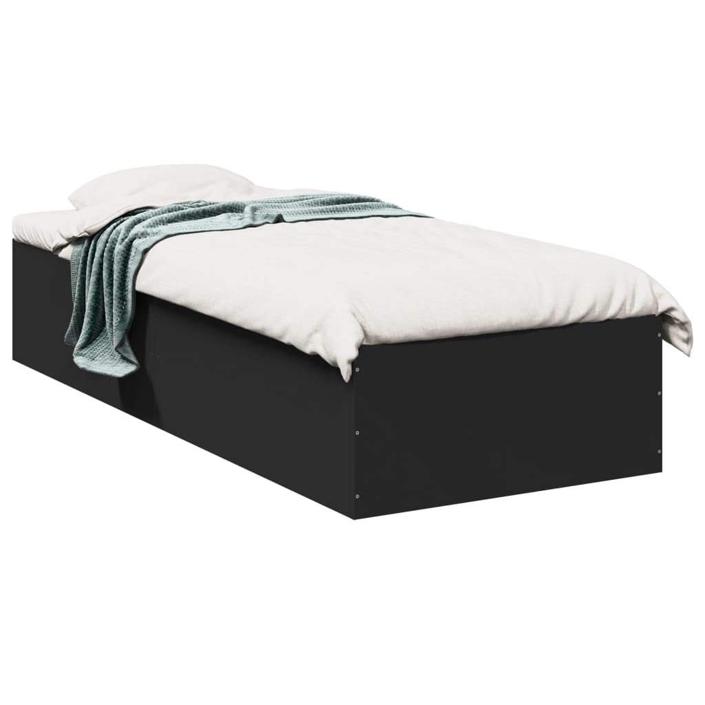 Sengeramme svart 90x190 cm konstruert tre