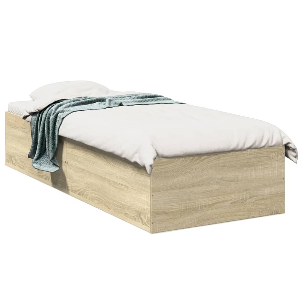 Sengeramme sonoma eik 90x190 cm konstruert tre