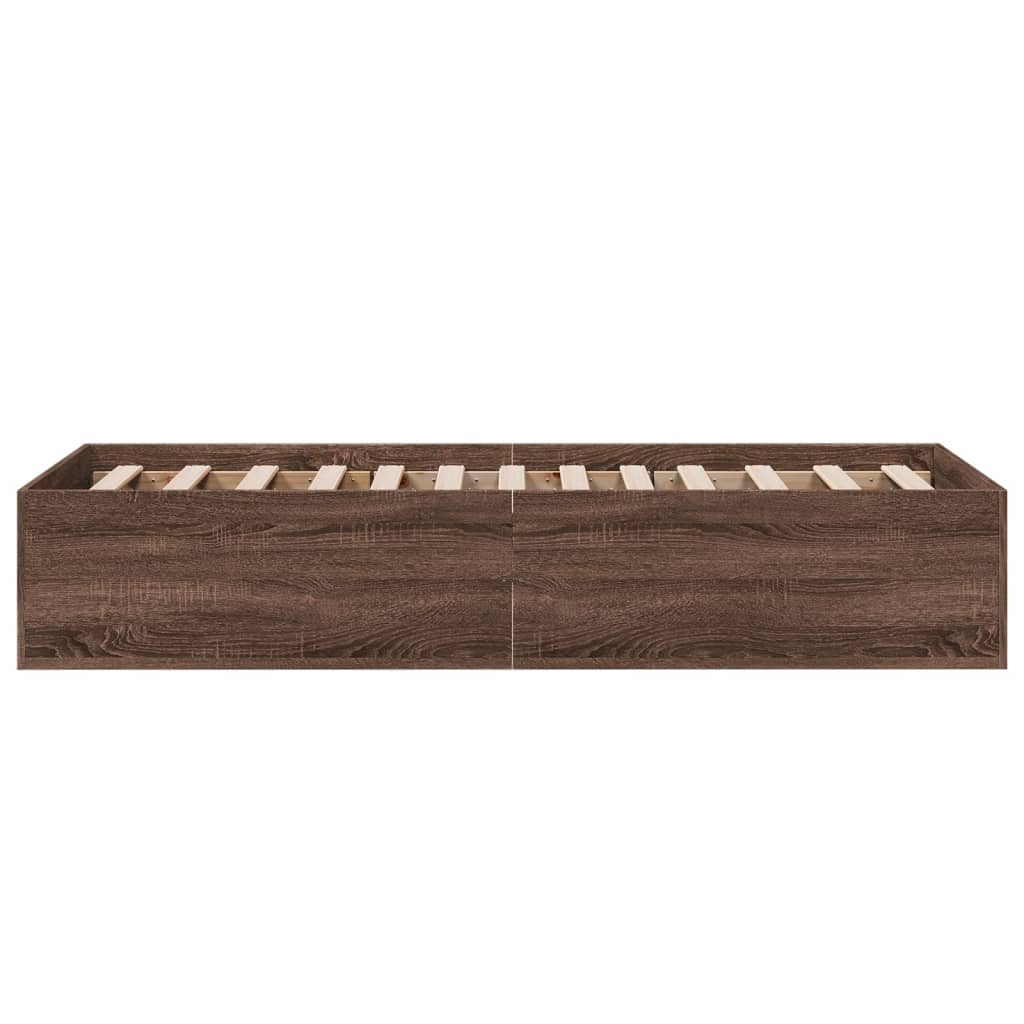 Sengeramme brun eik 90x190 cm konstruert tre