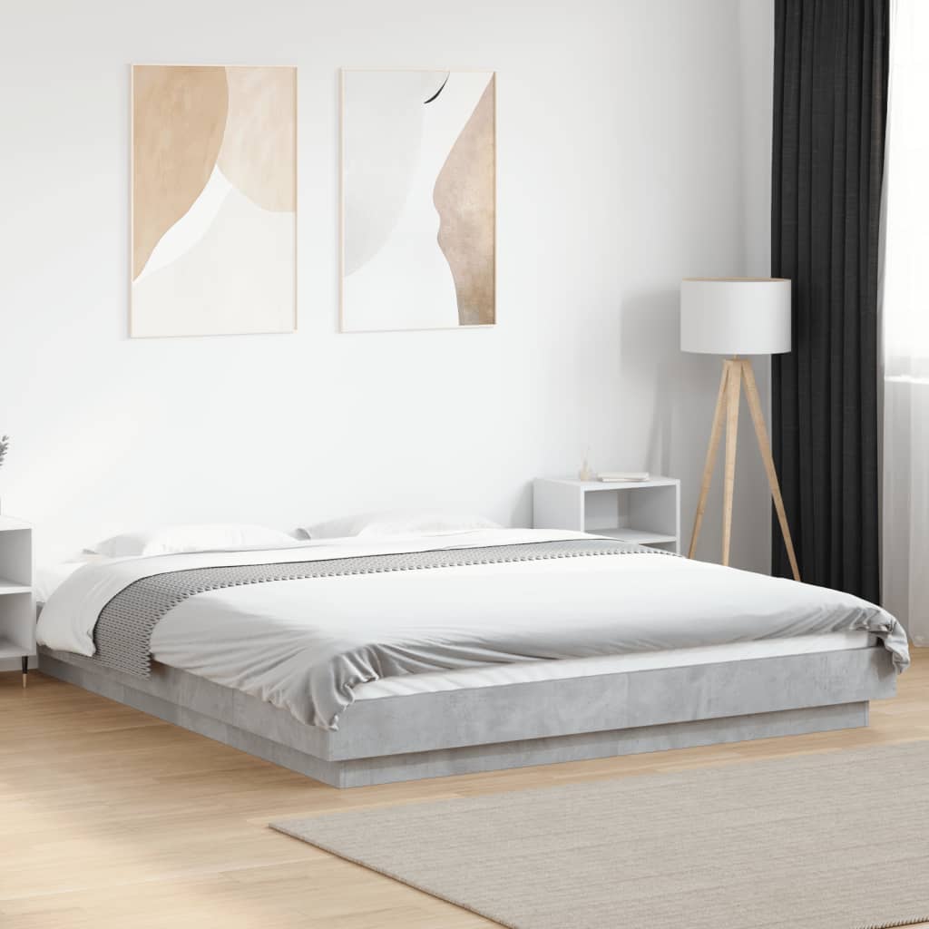 Sengeramme betonggrå 160x200 cm konstruert tre