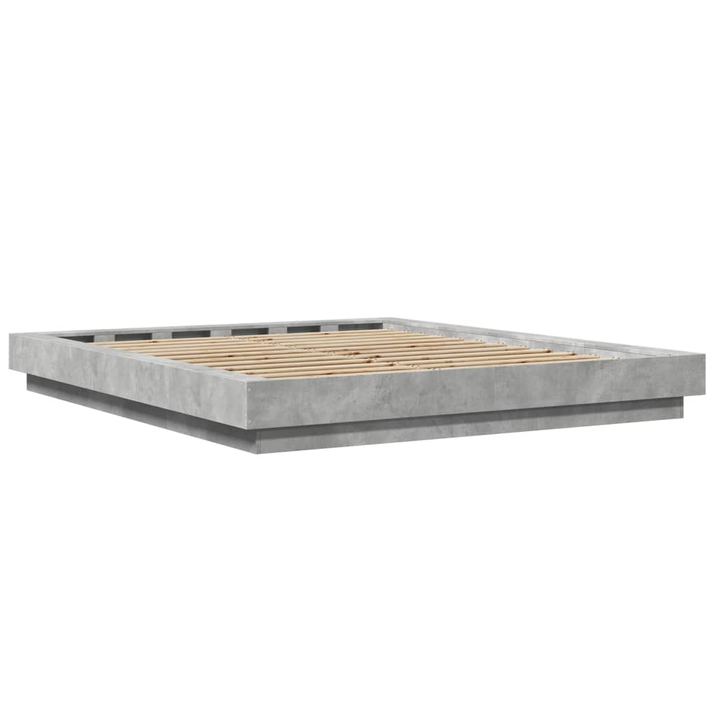 Sengeramme betonggrå 160x200 cm konstruert tre