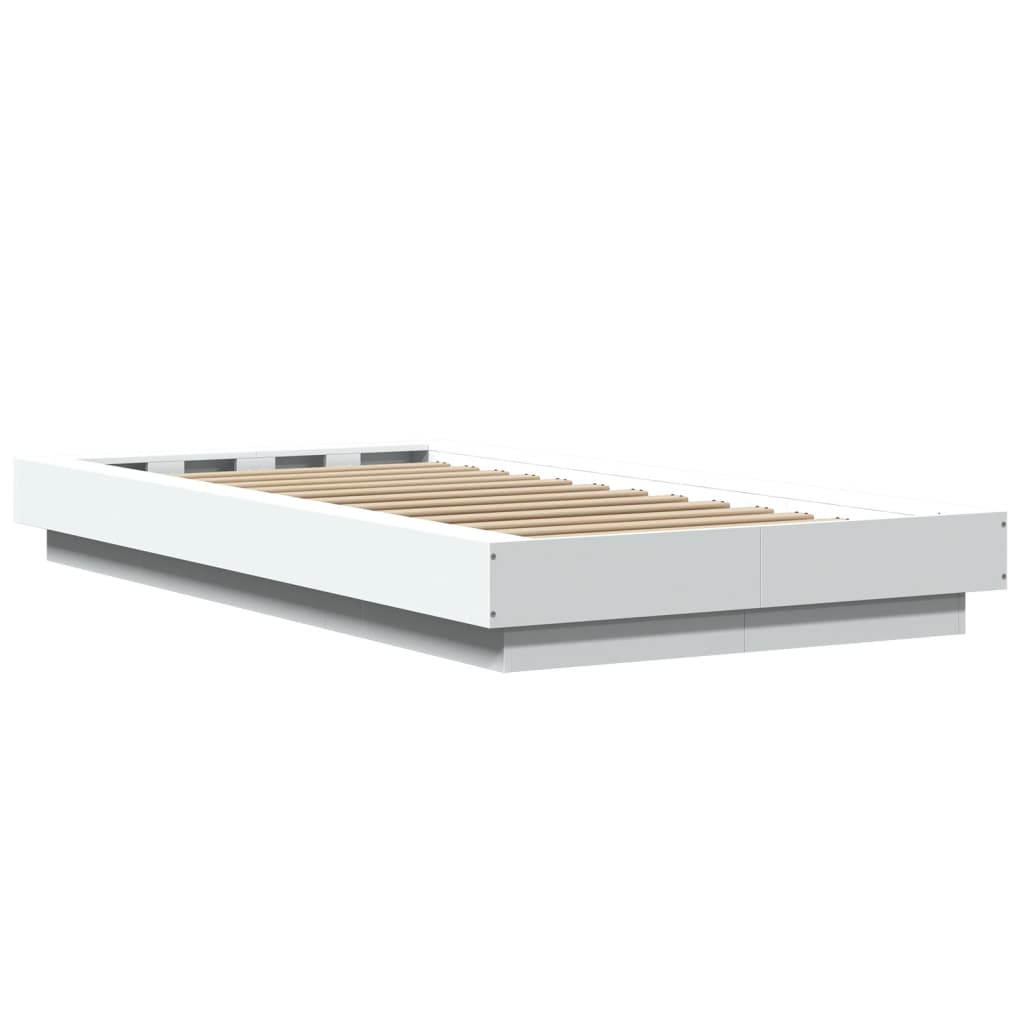Sengeramme hvit 100x200 cm konstruert tre
