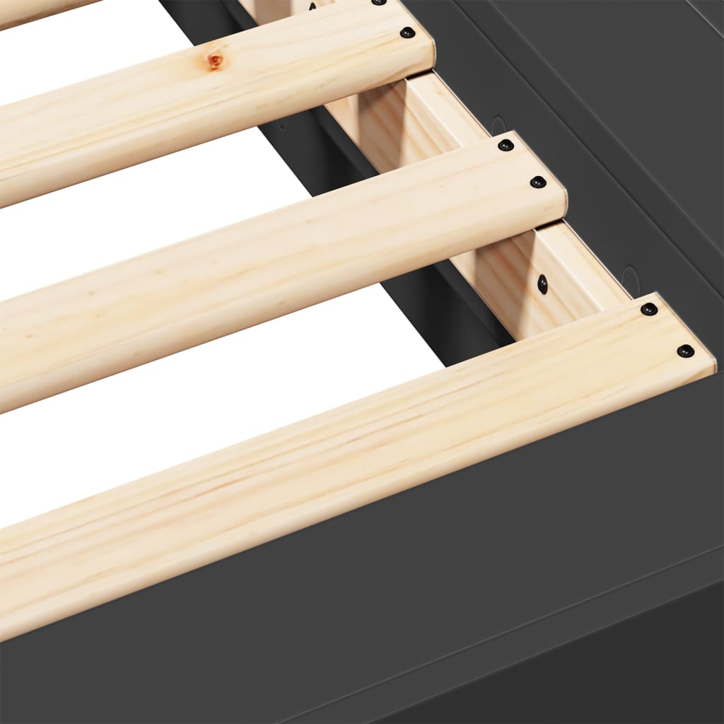 Sengeramme svart 90x200 cm konstruert tre