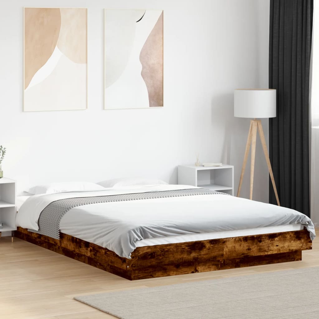 Sengeramme røkt eik 140x190 cm konstruert tre