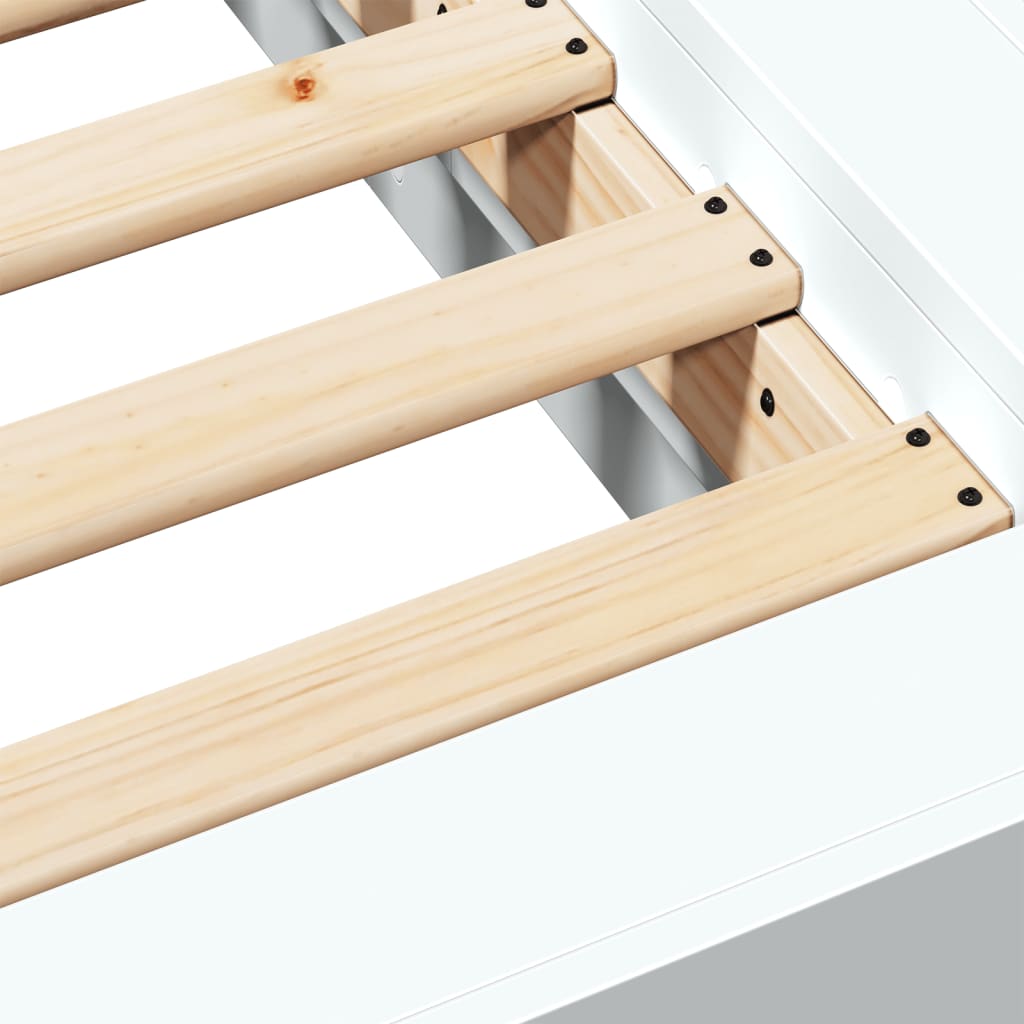 Sengeramme hvit 120x190 cm konstruert tre