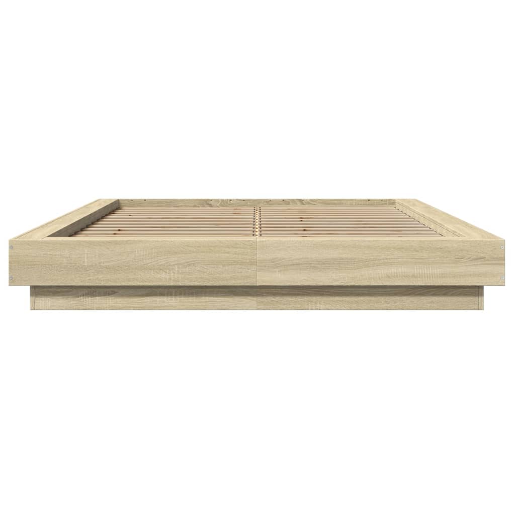 Sengeramme sonoma eik 120x190 cm konstruert tre