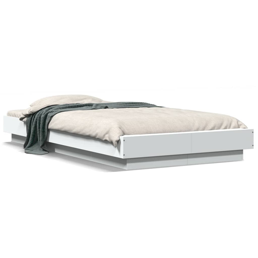 Sengeramme hvit 90x190 cm konstruert tre