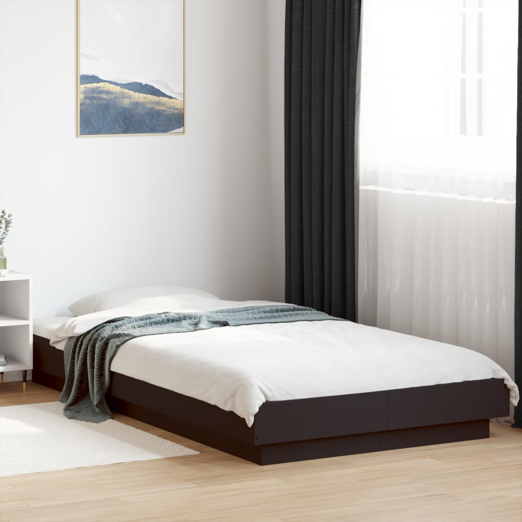Sengeramme svart 90x190 cm konstruert tre