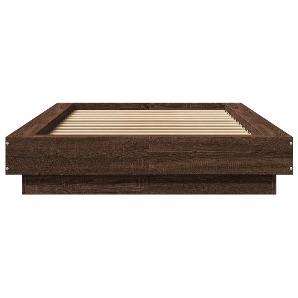 Sengeramme brun eik 90x190 cm konstruert tre