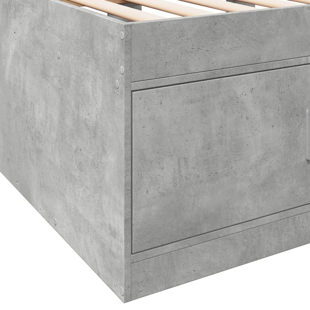 Dagseng med skuffer uten Madrass betonggrå 75x190 cm