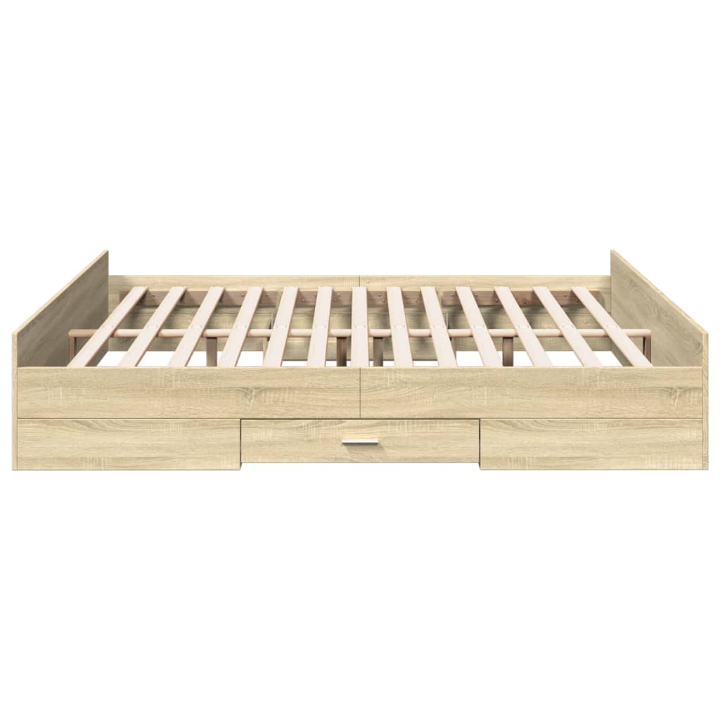 Sengeramme med skuffer sonoma eik 180x200 cm konstruert tre